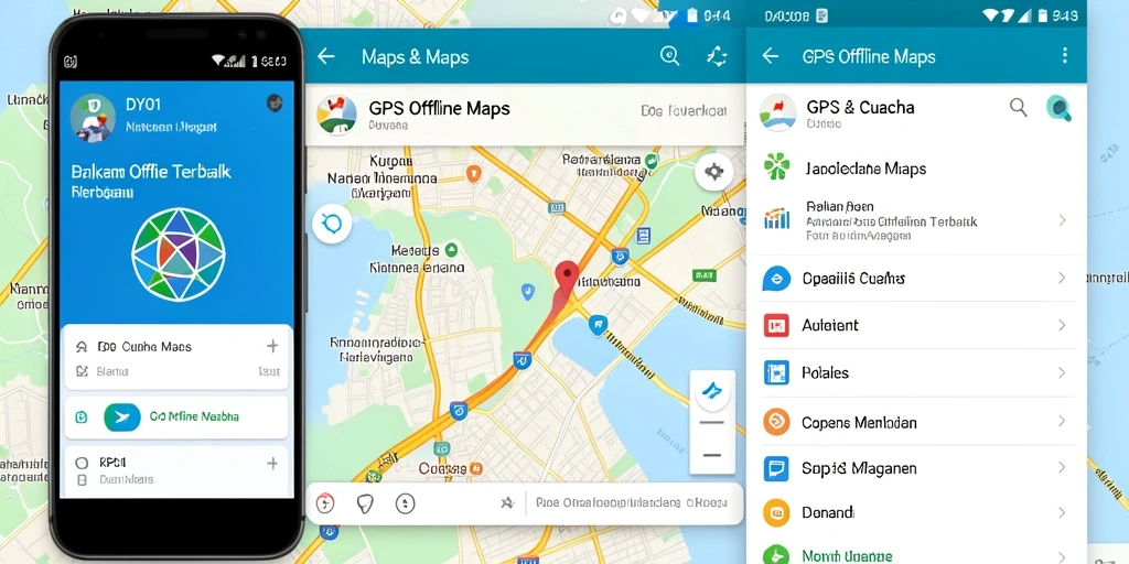 Antarmuka DY01 yang menampilkan fitur GPS Offline Maps.