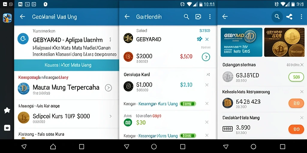 Antarmuka GEBYAR4D yang intuitif menampilkan fungsi Kurs Mata Uang.