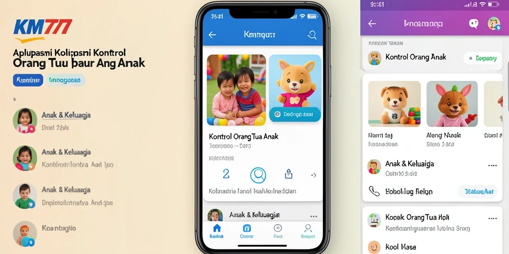 Tampilan antarmuka KM777 yang ramah pengguna untuk kontrol orang tua.