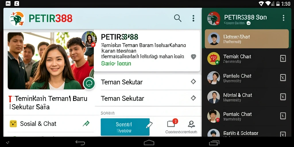 Tampilan antarmuka intuitif dan interaktif PETIR388 untuk Teman Sekitar.
