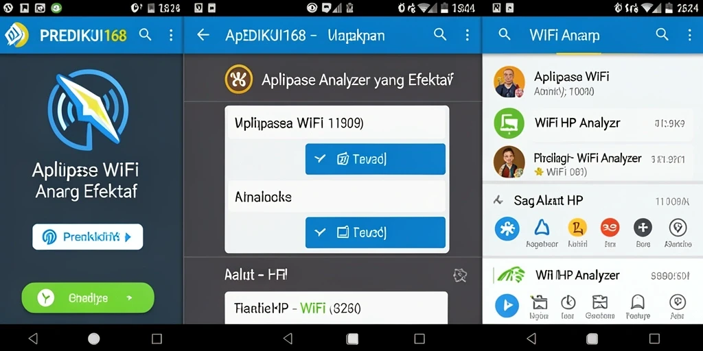 Tampilan antarmuka aplikasi WiFi Analyzer PREDIKSI168 yang informatif.